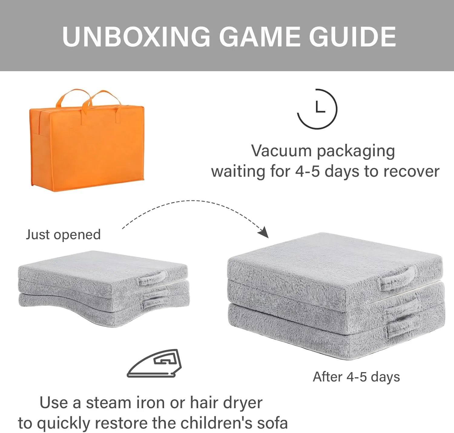 Foldable Floor Mattress for Kids, Toddler Washable Tri Folding Floor Nap Mat for Sleeping Daycare, Child Trifold Futon Sofa Bed with Storage Bag for Girls and Boys