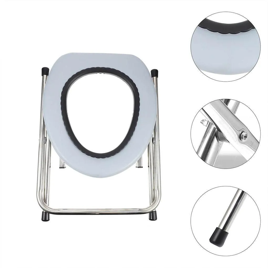 Foldable Potty Chair - Bathroom Support Aid for Seniors