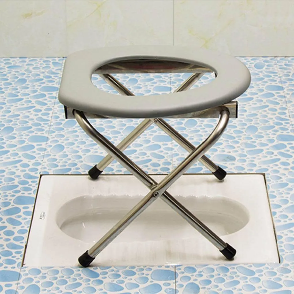Foldable Potty Chair - Bathroom Support Aid for Seniors