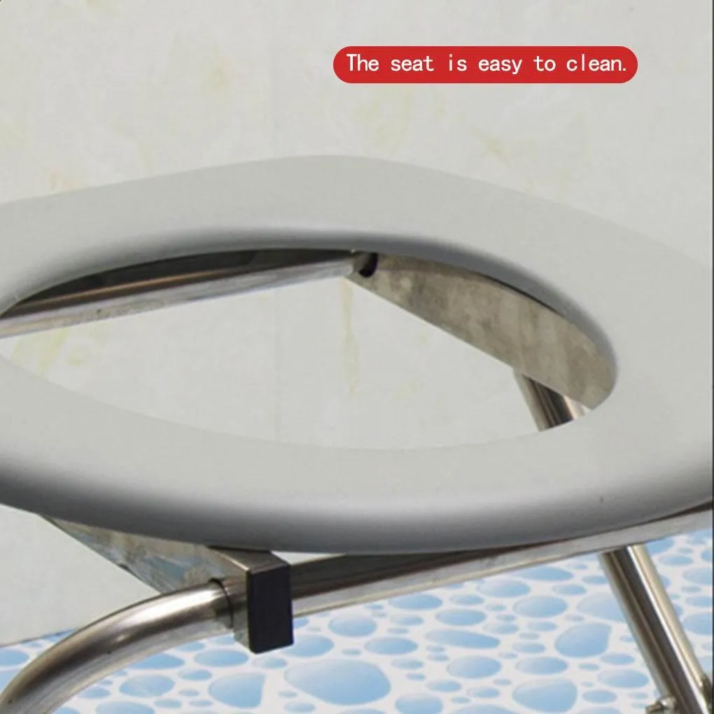 Foldable Potty Chair - Bathroom Support Aid for Seniors