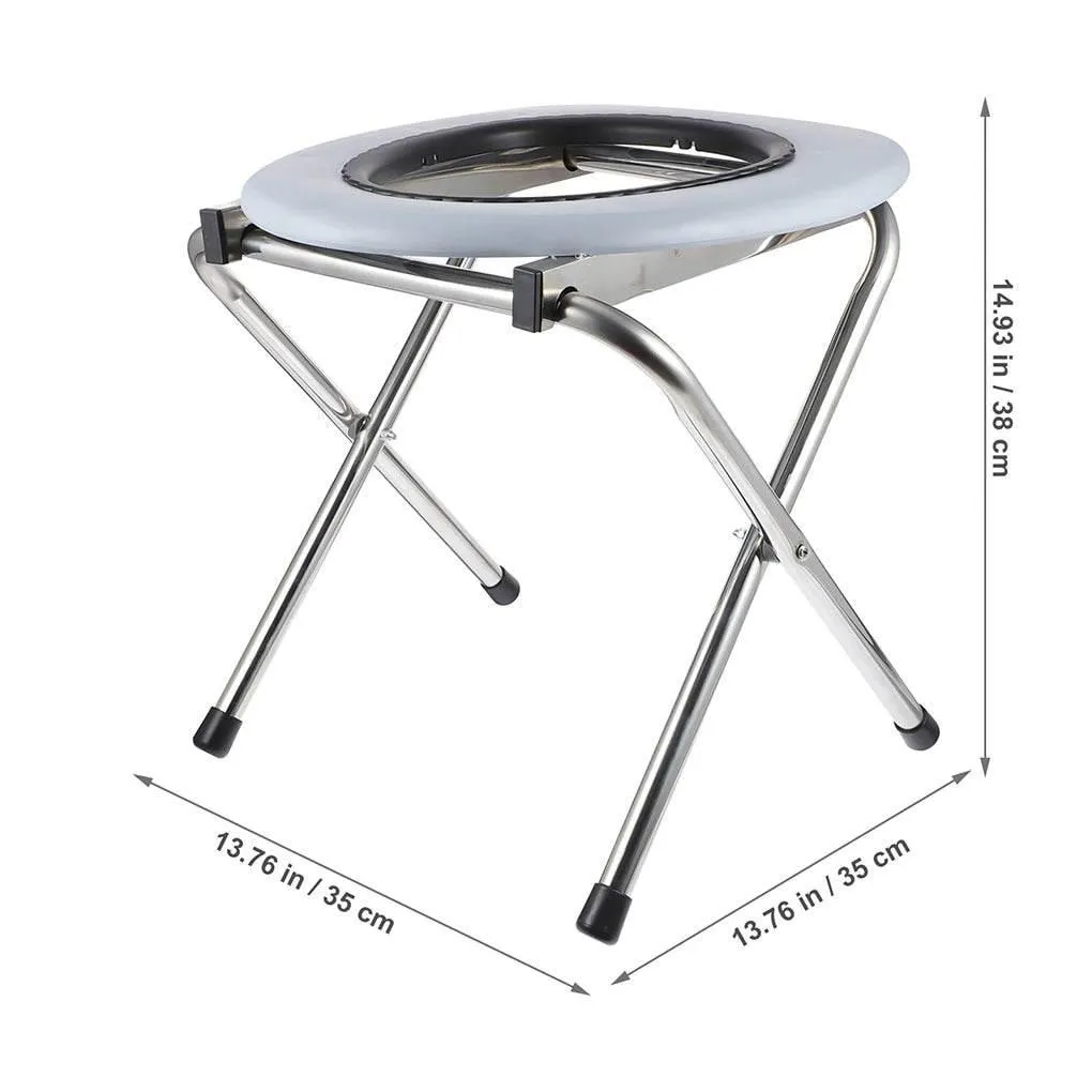 Foldable Potty Chair - Bathroom Support Aid for Seniors