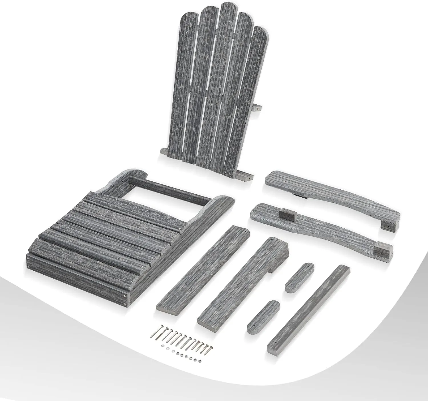 Folding Adirondack Chair, HDPE Adirondack Chairs, All-Weather Resistant Lawn Chairs,Patio Firepit Chairs for Garden- 15min Assembly 350 Lbs