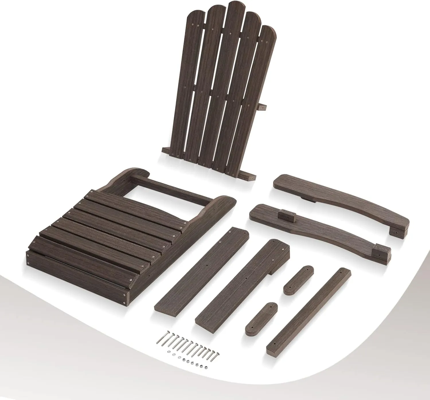 Folding Adirondack Chair, HDPE Adirondack Chairs Set of 2, All-Weather Resistant Lawn Chairs,Patio Firepit Chairs for Garden- 15min Assembly 350 Lbs