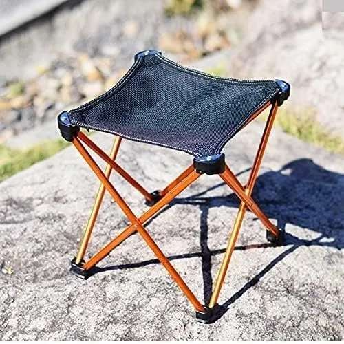 Folding Chairs Aluminum Alloy Ultralight Fishing Chair Foldable Portable Durable Camping Chair for Hiking Travel Outdoor Tools Portable Camping Chair(Silver)