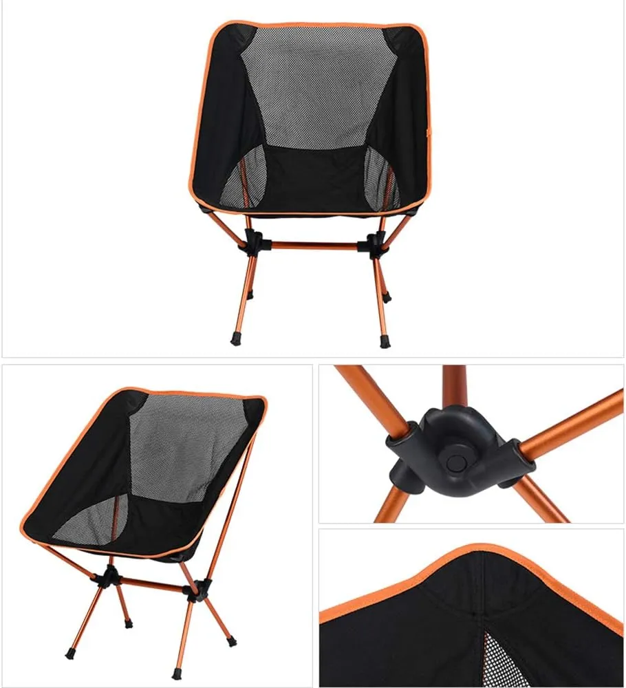 Folding Chairs Outdoor Ultra Light Portable Chair Backrest Leisure Chair Outdoor Camping Chair Fishing Chair Aluminum Alloy Suitable for Adults, Beaches, Travel, Backpacks and Camping