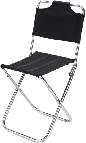 Folding Fishing Chair Outdoor Aluminum Alloy Multifunctional Folding Stool Backrest Fishing Chair Maza Super Comfort，Firm and Durable/Black/20 * 22 * 48Cm