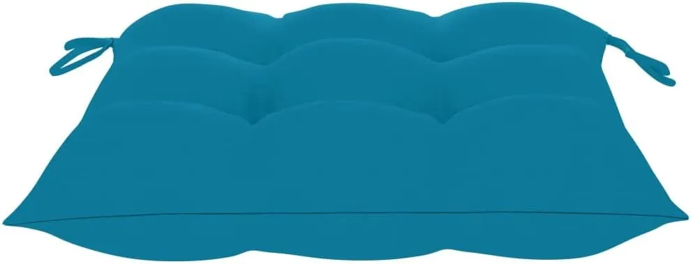 Folding Patio Chairs 2 Pcs with Cushions Bamboo Outdoor Chairs for Garden, Patio, and Dining, Light Blue Cushions, Comfortable & Durable, Foldable for Easy Storage