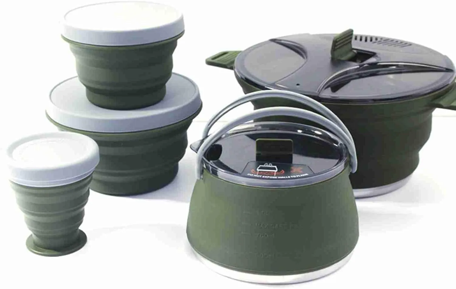Folding Pot Set Portable Cooking Set Collapsible Cookwa Set Outdoor Camping Cookwa Set Compact