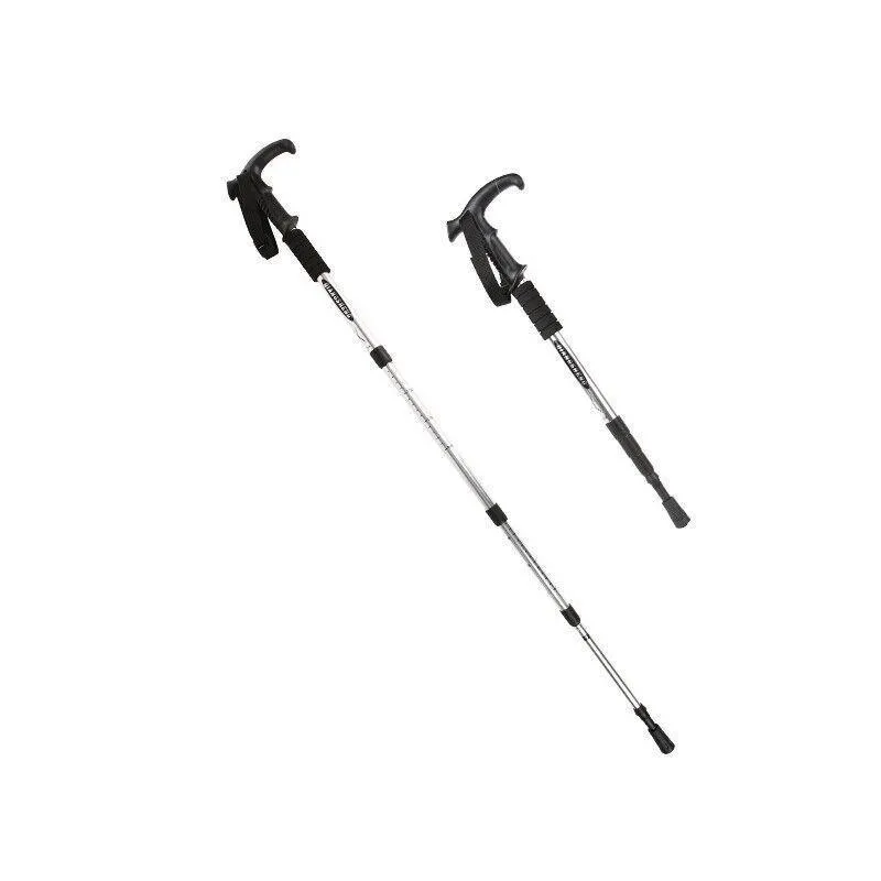 Folding Walking Stick Telescopic Adjustable Antishock Hiking Grip Pole Trekking
