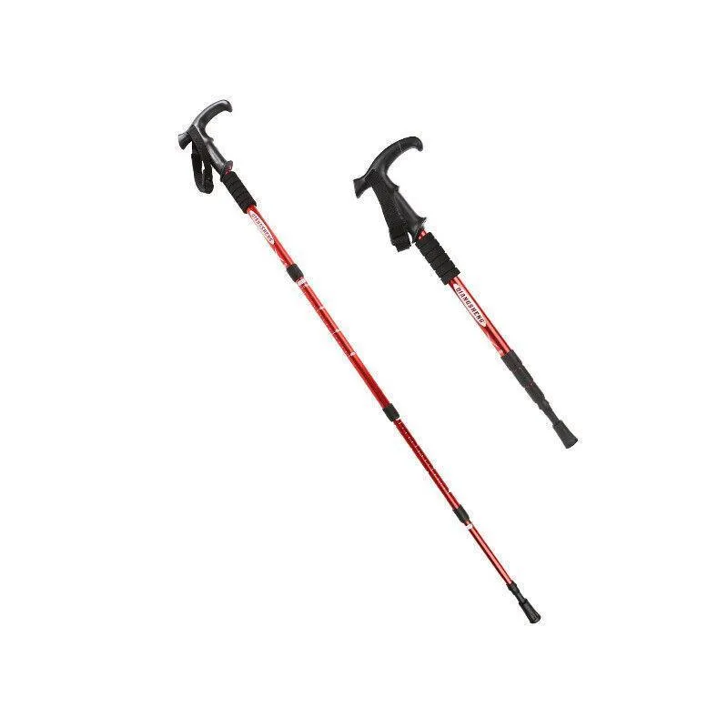 Folding Walking Stick Telescopic Adjustable Antishock Hiking Grip Pole Trekking