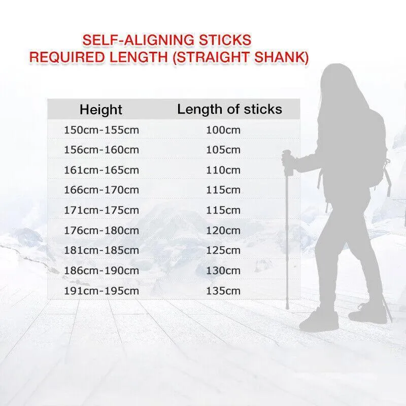 Folding Walking Stick Telescopic Adjustable Antishock Hiking Grip Pole Trekking