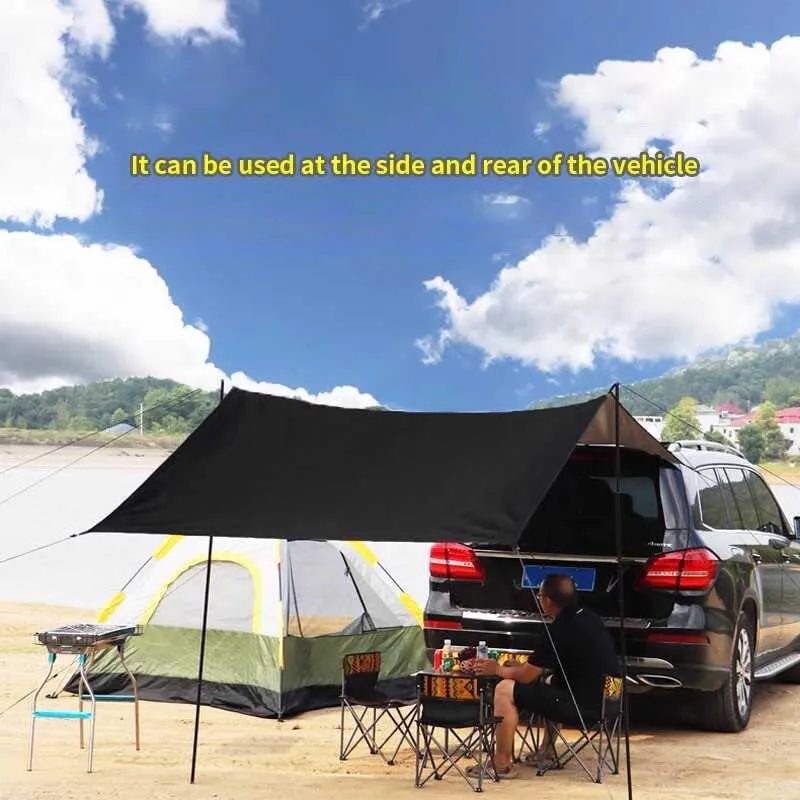 for Ligier JS50/JS60/Myli/Pulse 4/Be Sun/Be Two/OptiMax/X-Pro/X-Too Camping Tarpaulin Car Awning Waterproof Hammock Rainproof Sunshade Rainproof Awning Outdoor,B Grey-L