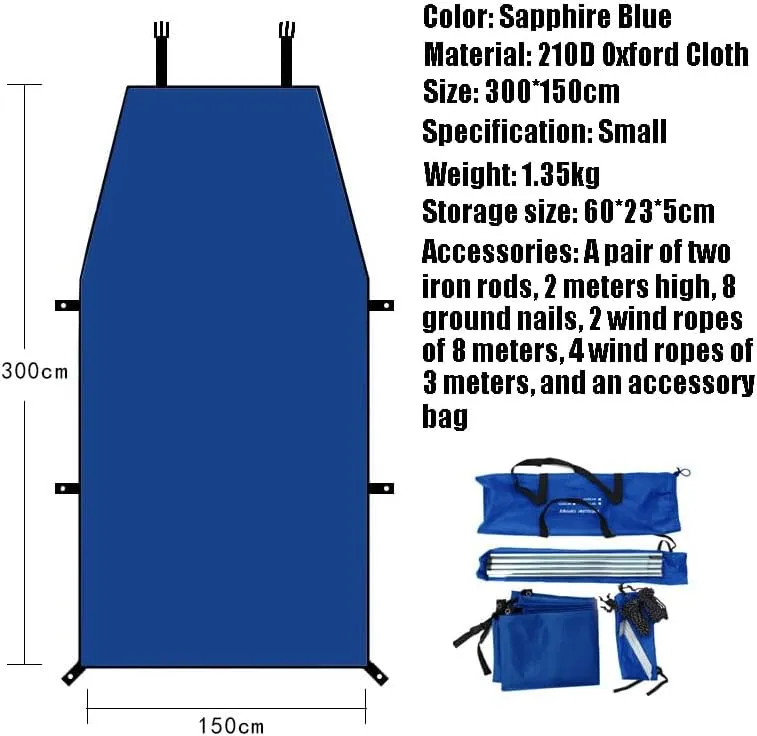 for Suzuki Across/Alto/Baleno/Grand Vitara/Ignis/Jimny Camping Tarpaulin Car Awning Waterproof Hammock Rainproof Sunshade Rainproof Awning Outdoor,C Blue-S