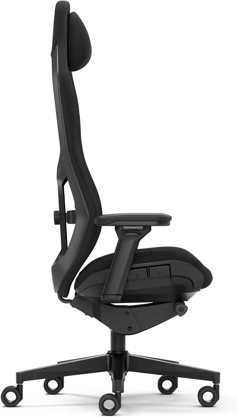 Fractal Design Refine Alcantara Dark Gaming Chair - Ergonomic Office Desk Chair Functionality with 4D Adjustable Armrests, High-Back Support, Lumbar Cushion, and Premium Fabric