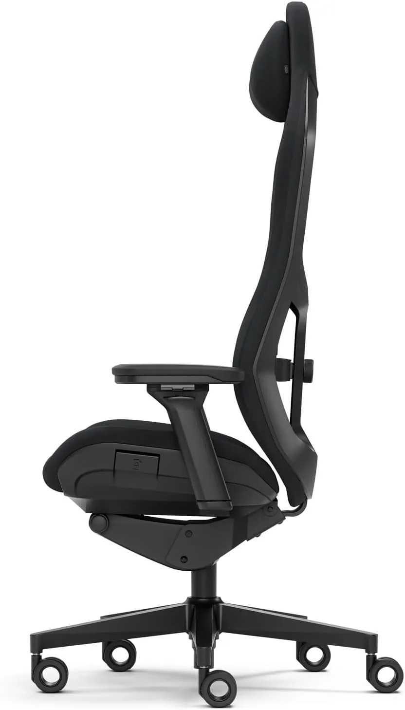 Fractal Design Refine Alcantara Dark Gaming Chair - Ergonomic Office Desk Chair Functionality with 4D Adjustable Armrests, High-Back Support, Lumbar Cushion, and Premium Fabric