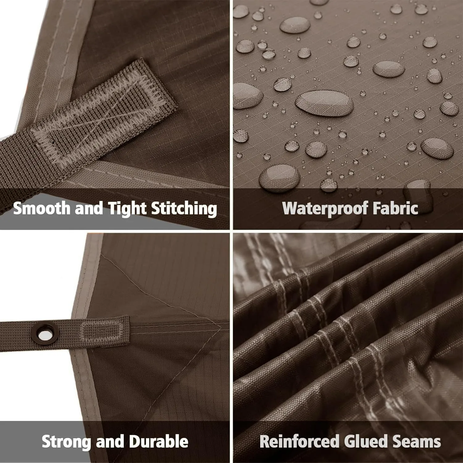 FREE SOLDIER Camping Tarp Waterproof Portable Multifunctional Outdoor Traveling Awning Backpacking Shelter Rain Tarp (Taupe 10×10.5ft)