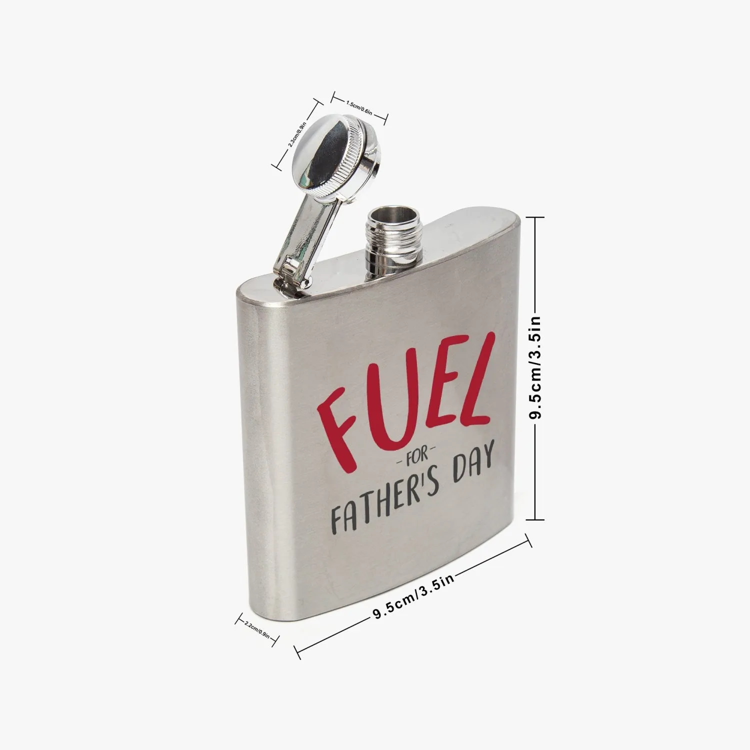 Fuel For Father's Day Typography 6oz Stainless Steel Hip Flask
