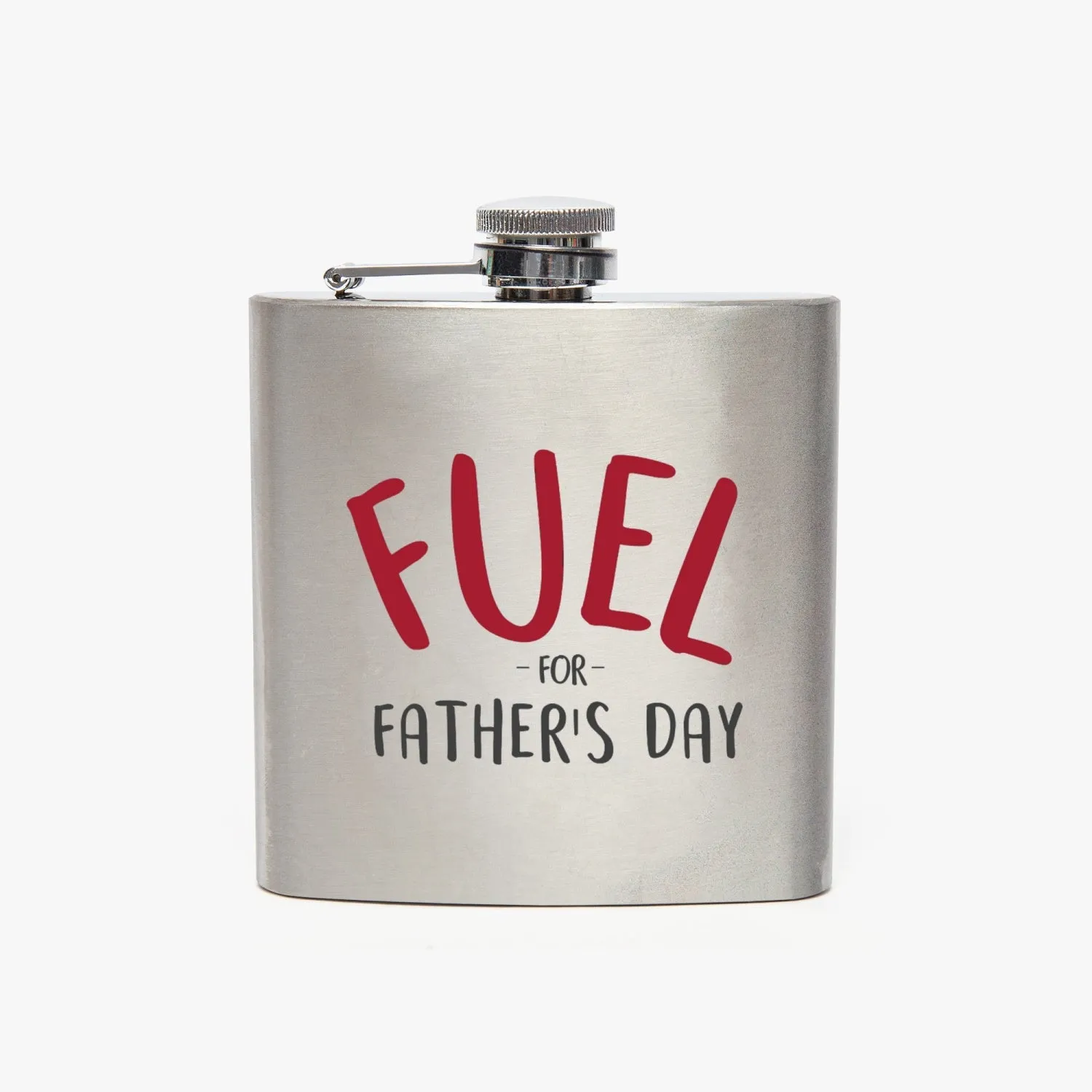 Fuel For Father's Day Typography 6oz Stainless Steel Hip Flask