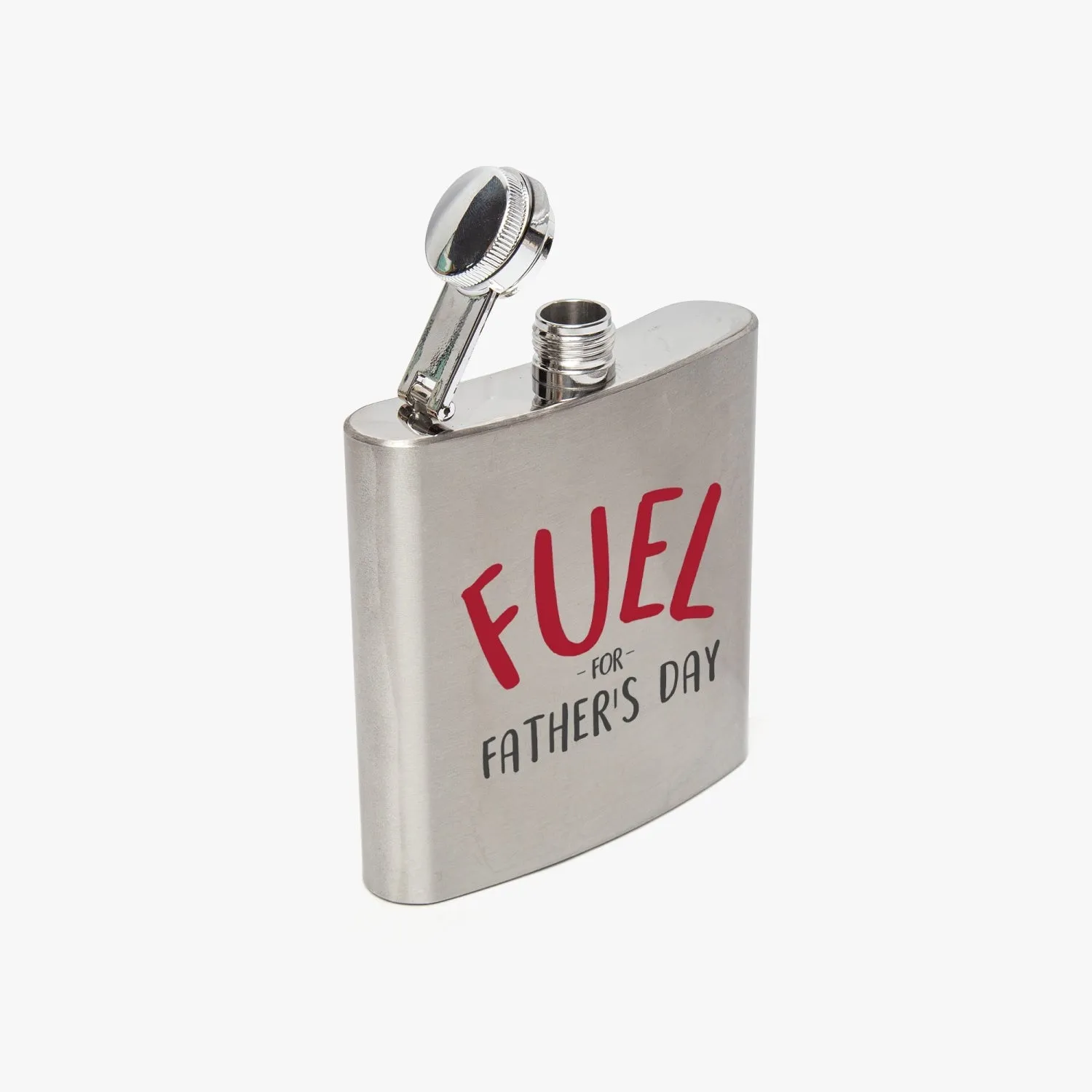 Fuel For Father's Day Typography 6oz Stainless Steel Hip Flask