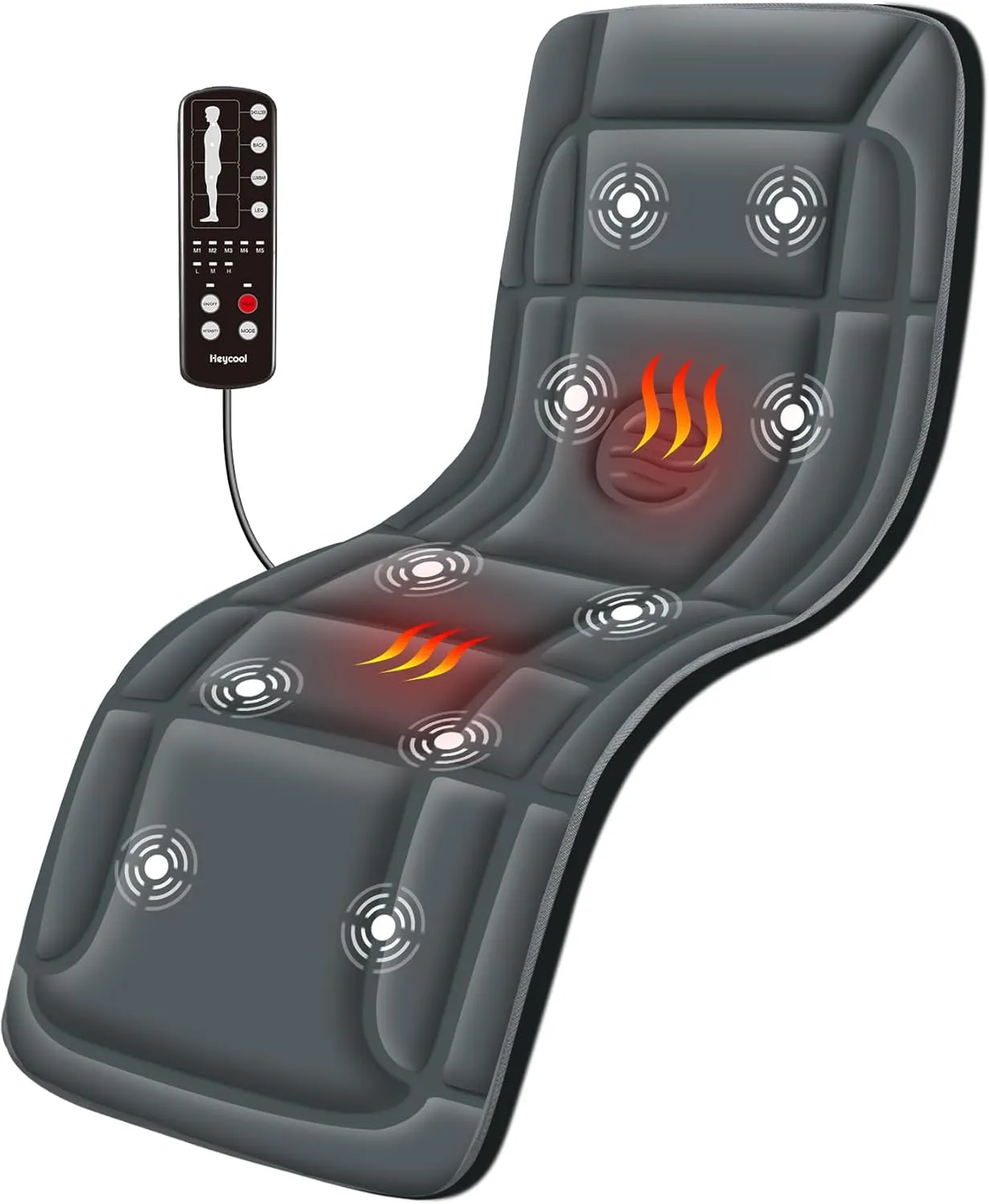 Full Body Massage Mat, Vibration Back Massage Pad for Chair, Bed, Sofa, Back Massager with Heat, Massage Chair Pad, 10 Vibration Motors& 2 Heating Levels, Gifts