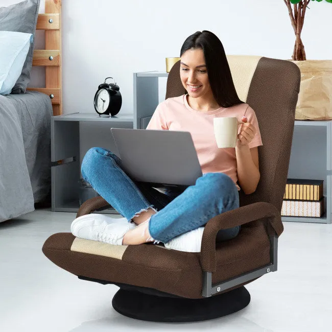 Gaming Floor Chair with Foldable Adjustable Backrest