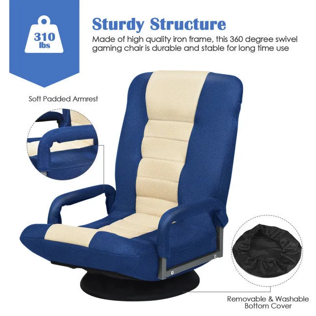 Gaming Floor Chair with Foldable Adjustable Backrest