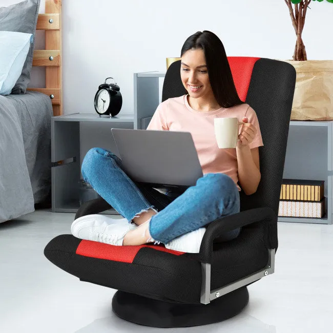 Gaming Floor Chair with Foldable Adjustable Backrest