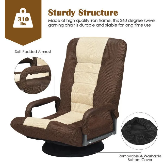 Gaming Floor Chair with Foldable Adjustable Backrest