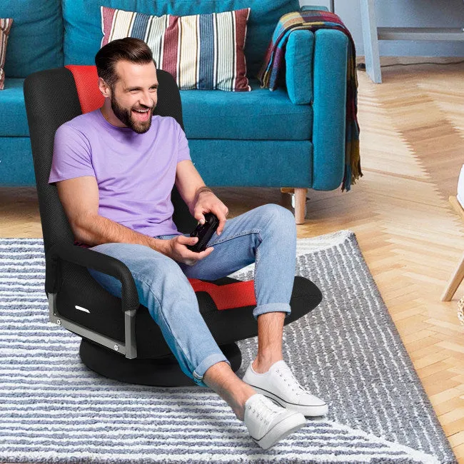 Gaming Floor Chair with Foldable Adjustable Backrest
