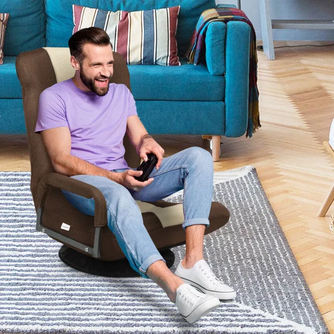 Gaming Floor Chair with Foldable Adjustable Backrest