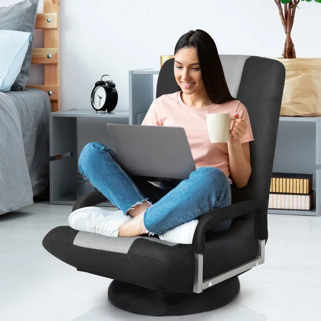 Gaming Floor Chair with Foldable Adjustable Backrest