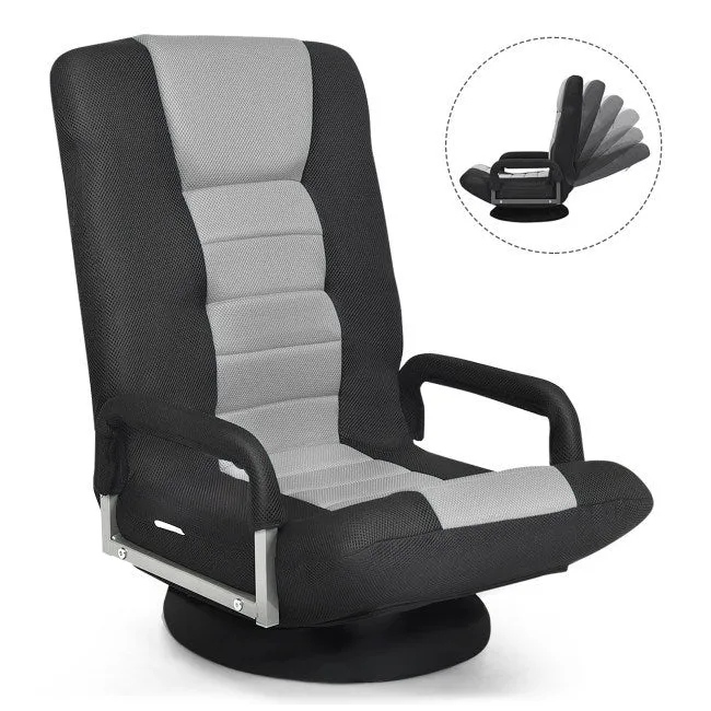 Gaming Floor Chair with Foldable Adjustable Backrest