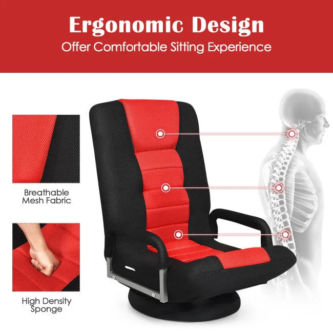 Gaming Floor Chair with Foldable Adjustable Backrest