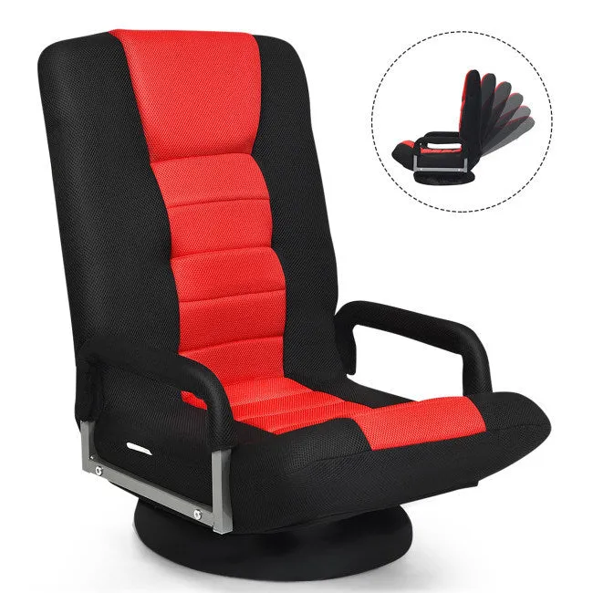 Gaming Floor Chair with Foldable Adjustable Backrest