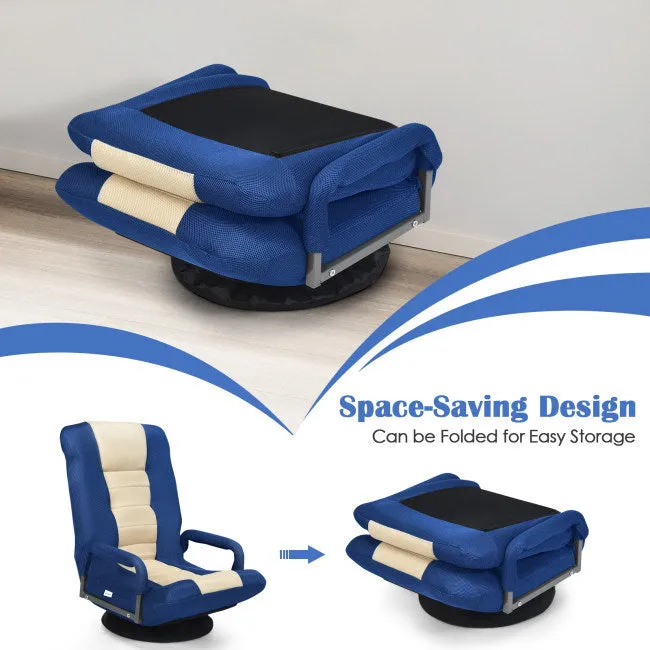 Gaming Floor Chair with Foldable Adjustable Backrest