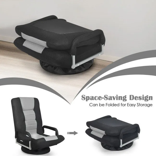 Gaming Floor Chair with Foldable Adjustable Backrest