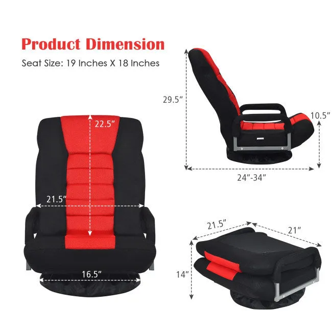 Gaming Floor Chair with Foldable Adjustable Backrest