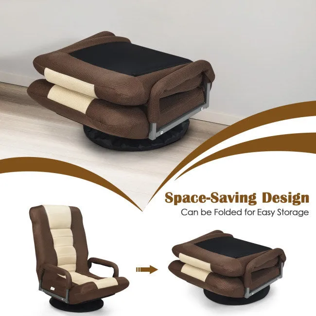 Gaming Floor Chair with Foldable Adjustable Backrest