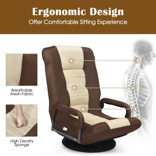 Gaming Floor Chair with Foldable Adjustable Backrest