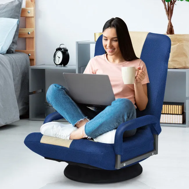 Gaming Floor Chair with Foldable Adjustable Backrest