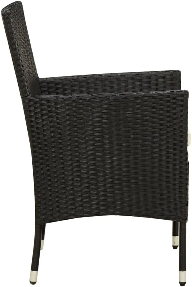 Garden Chairs, Pool Chair, Patio Chairs with Cushions 2 pcs, Easy to Clean Suitable for Patio, Porch, Backyard, Balcony, Garden Poly Rattan Black