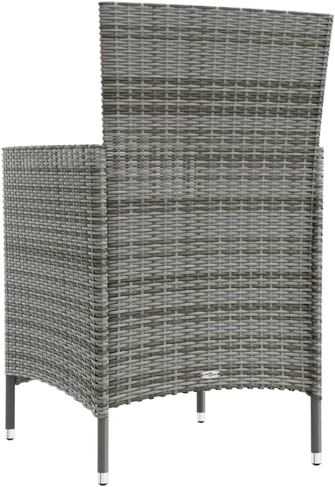 Garden Chairs, Pool Chair, Patio Chairs with Cushions 2 pcs, Easy to Clean Suitable for Patio, Porch, Backyard, Balcony, Garden Poly Rattan Gray