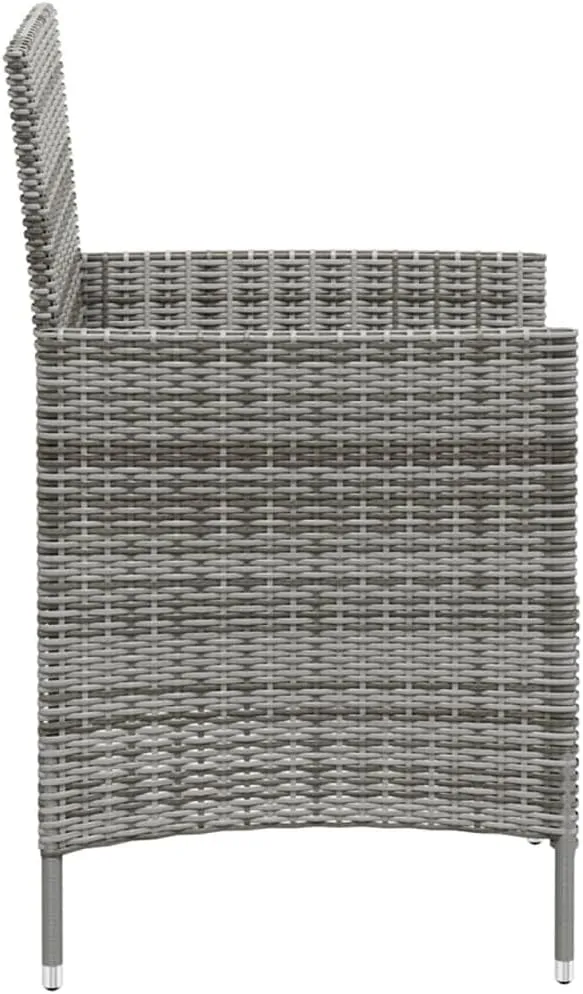 Garden Chairs, Pool Chair, Patio Chairs with Cushions 2 pcs, Easy to Clean Suitable for Patio, Porch, Backyard, Balcony, Garden Poly Rattan Gray