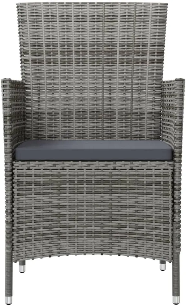 Garden Chairs, Pool Chair, Patio Chairs with Cushions 2 pcs, Easy to Clean Suitable for Patio, Porch, Backyard, Balcony, Garden Poly Rattan Gray