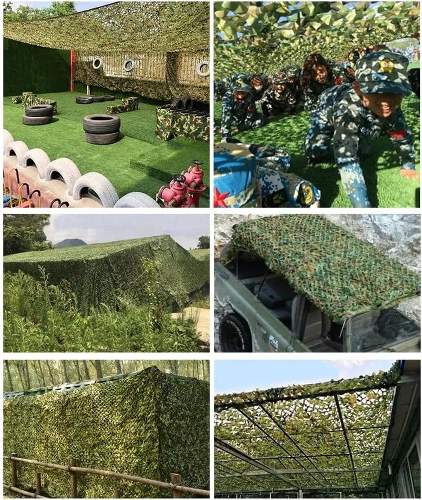 Garden Sun Block Camo Netting, Army Tarp Camouflage Netting, Lightweight Durable Hunting Blinds, for Military Theme Bedroom Decorations, Deer Stand