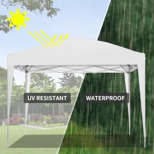 GDY 10'x10' Pop Up Canopy Tent, Outdoor Canopy Tent, Commercial Instant Gazebos, Portable Shelter Canopies, for Patio/Outdoor/Wedding Parties and Events, (White)