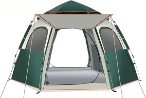 Generic Instant Pop Up Large Tent for 3~8 Person,Family Cabin Tents,2 Doors and 2 Windows with Mesh,Waterproof,Big Tent for Outdoor,Picnic,Camping,Family,Friends Gathering