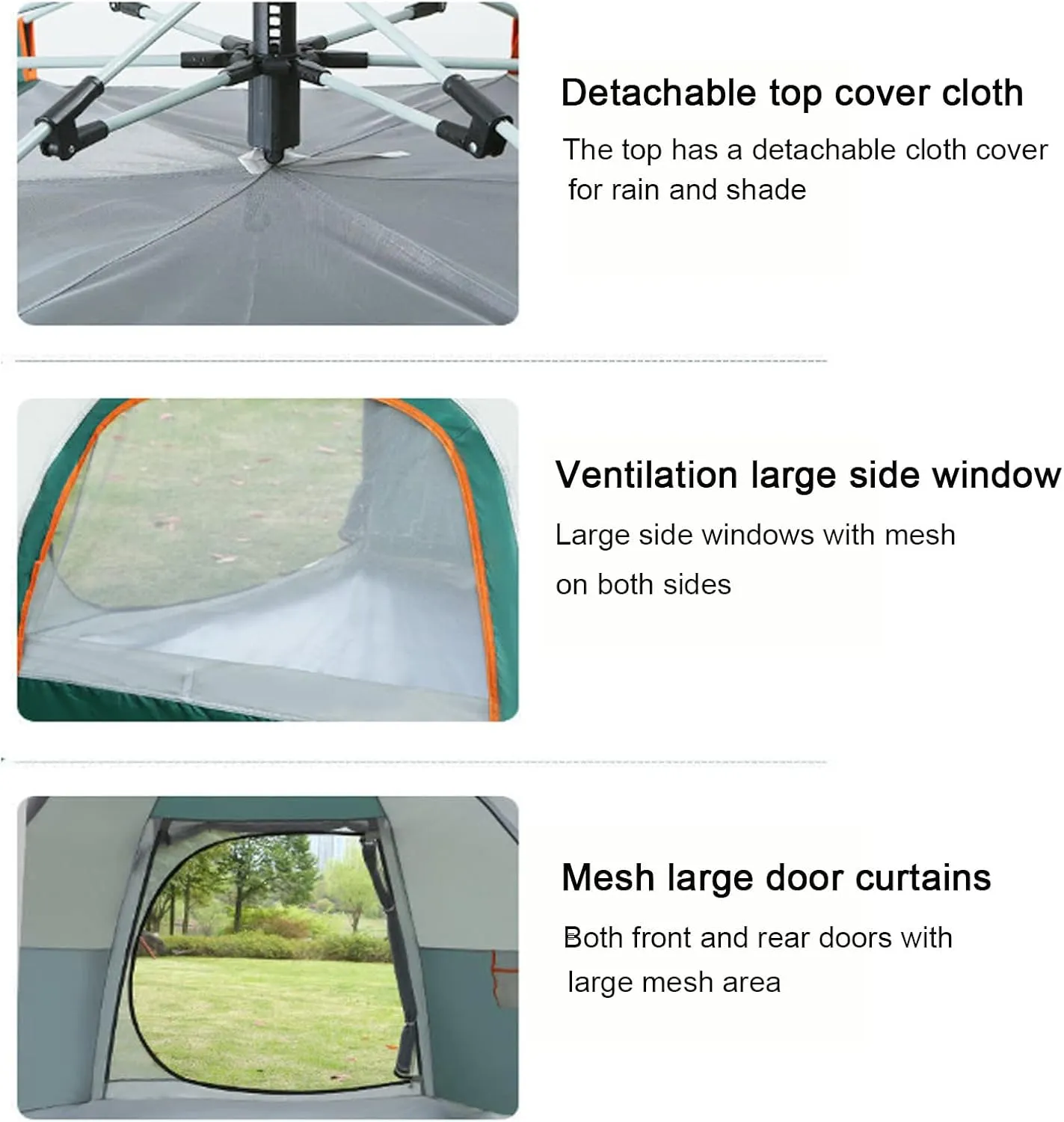 Generic Instant Pop Up Large Tent for 3~8 Person,Family Cabin Tents,2 Doors and 2 Windows with Mesh,Waterproof,Big Tent for Outdoor,Picnic,Camping,Family,Friends Gathering