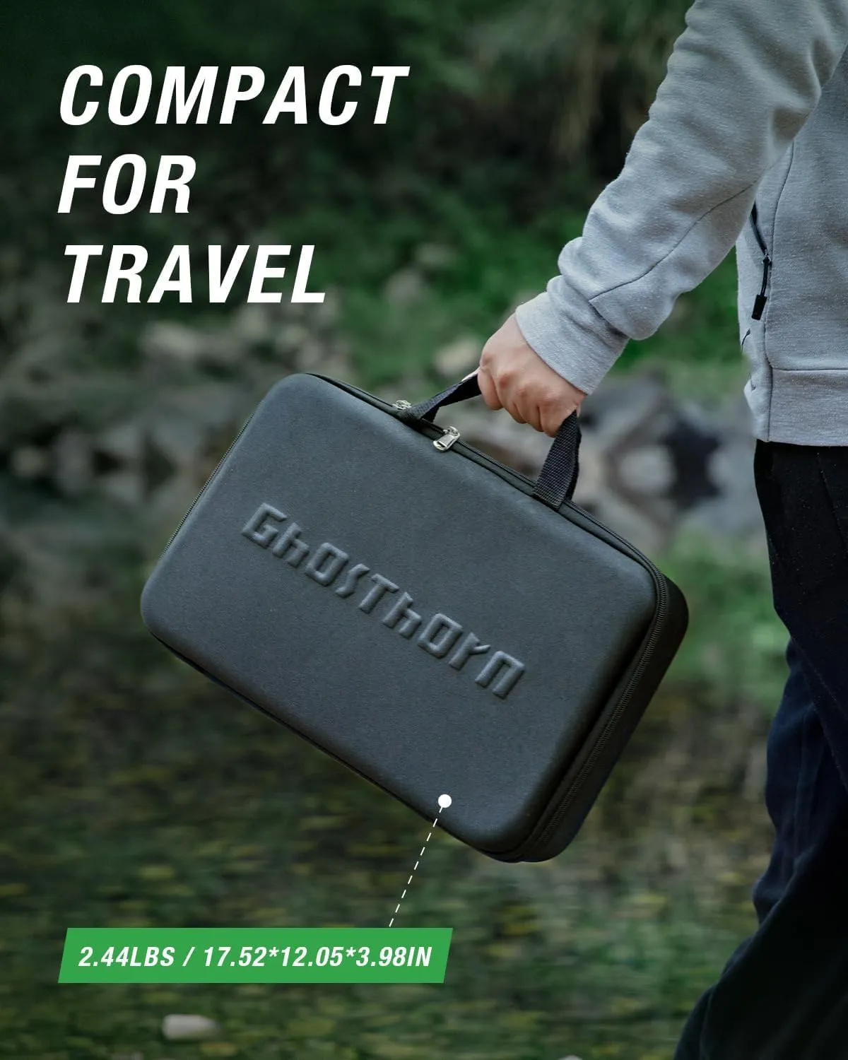 Ghosthorn Fishing Rod and Reel Combo Graphite Telescoping Fishing Pole Collapsible Portable Travel Kit with Carrier Bag for Freshwater Fishing Gift for Men Women