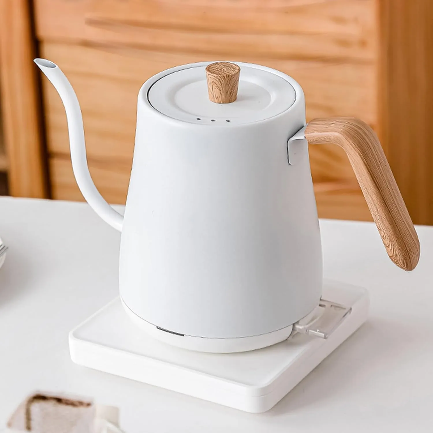 Gooseneck Electric Kettle, Quick Heating Electric Kettle Stainless Steel Interior for Pour Over Coffee Tea Boiling Water for Home Office